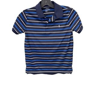 Polo by Ralph Lauren short sleeve boys polo shirt, blue/white stripes size M